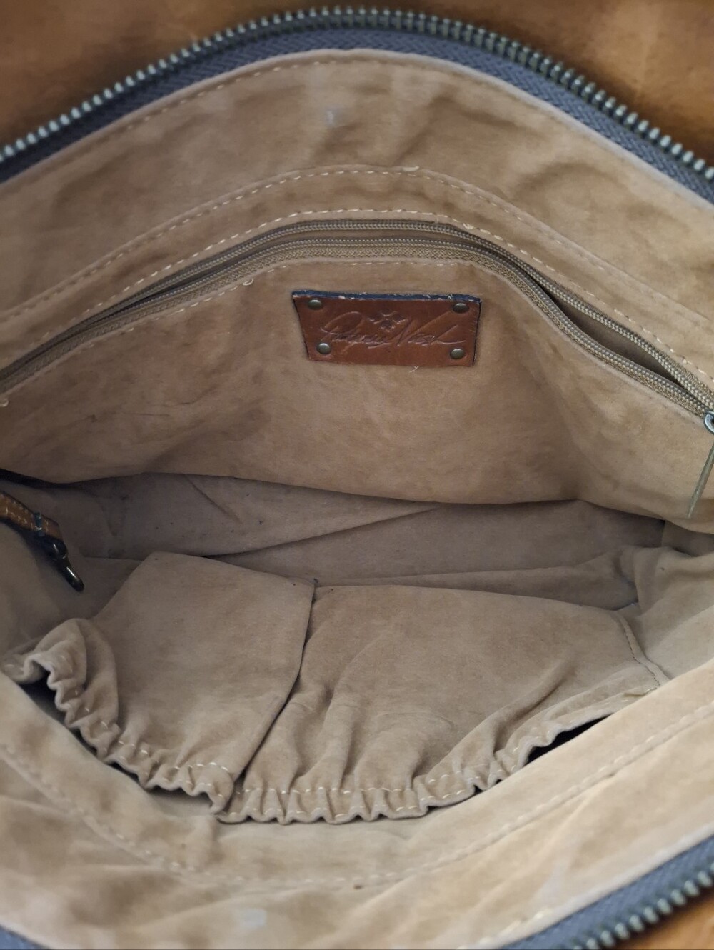 Patricia Nash Tooled Leather Cognac Tote Braided Handles Embossed EUC - Picture 6 of 7